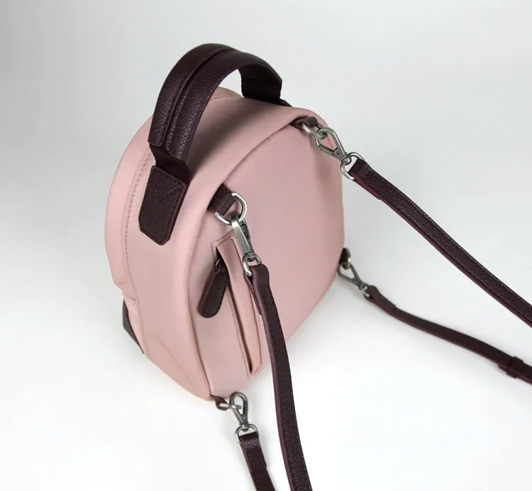 Womens Nylon Small Backpack Bag Light Gray Convertible Crossbody Bag Nylon Backpack Shoulder Bag for Ladies