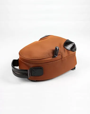 Womens Nylon Small Backpack Purse Khaki Convertible Crossbody Bag Nylon Backpack Shoulder Bag for Ladies