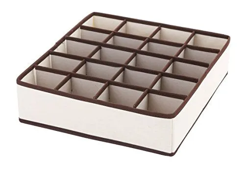 YBM HOME Closet Storage Drawer Organizer for Clothes in Bedroom, Foldable Box Divider for Dresser and Under Bed Organization, Natural Brown Trim