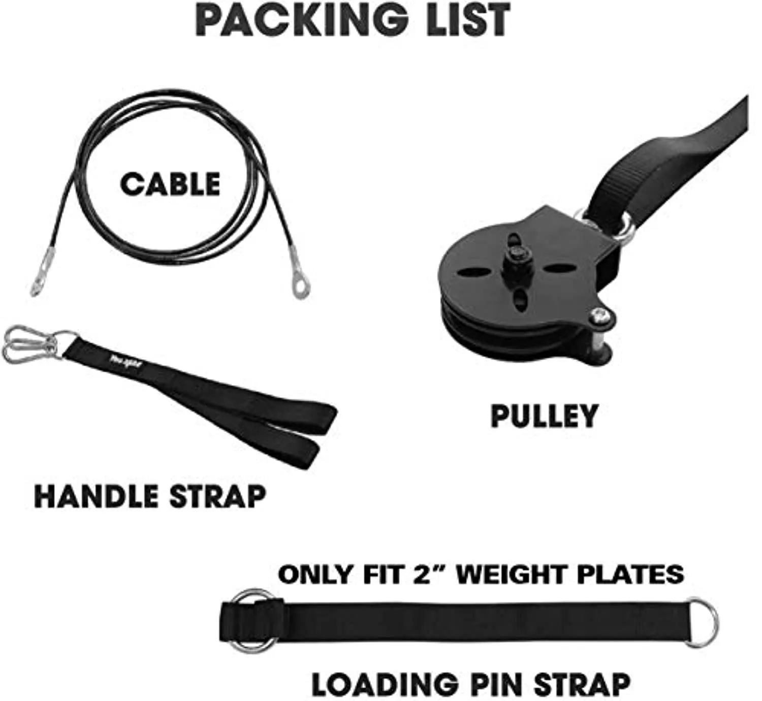 Yes4All Weight Plate Loading Pin 1 inch and 2 inch, Fitness LAT Cable Pulley System Gym, Heavy Duty Gym Equipment For Home with Tricep Rope Cable Attachment