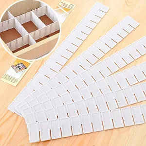 yodaliy Drawer Divider, 6pcs Plastic Drawer Divider Adjustable Drawer Divider, Keep Your Drawers Tidy,Drawer Partitions Drawer Organisers,Clapboard Divider Cabinet DIY Storage Organizer (435cm,White)