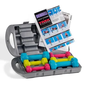 York 10kg Vinyl Dipped Dumbbell Set in Case