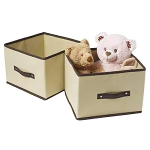 Ziz Home Foldable Cube Storage Bin 11.2"x10.6"x7.9" (Set of 2 Shelf Cubes) Fabric Organizer | Anti Mold Closet Shelves Bins Packaging Containers for Nursery/Home/Office - Ideal for Storing Anything!