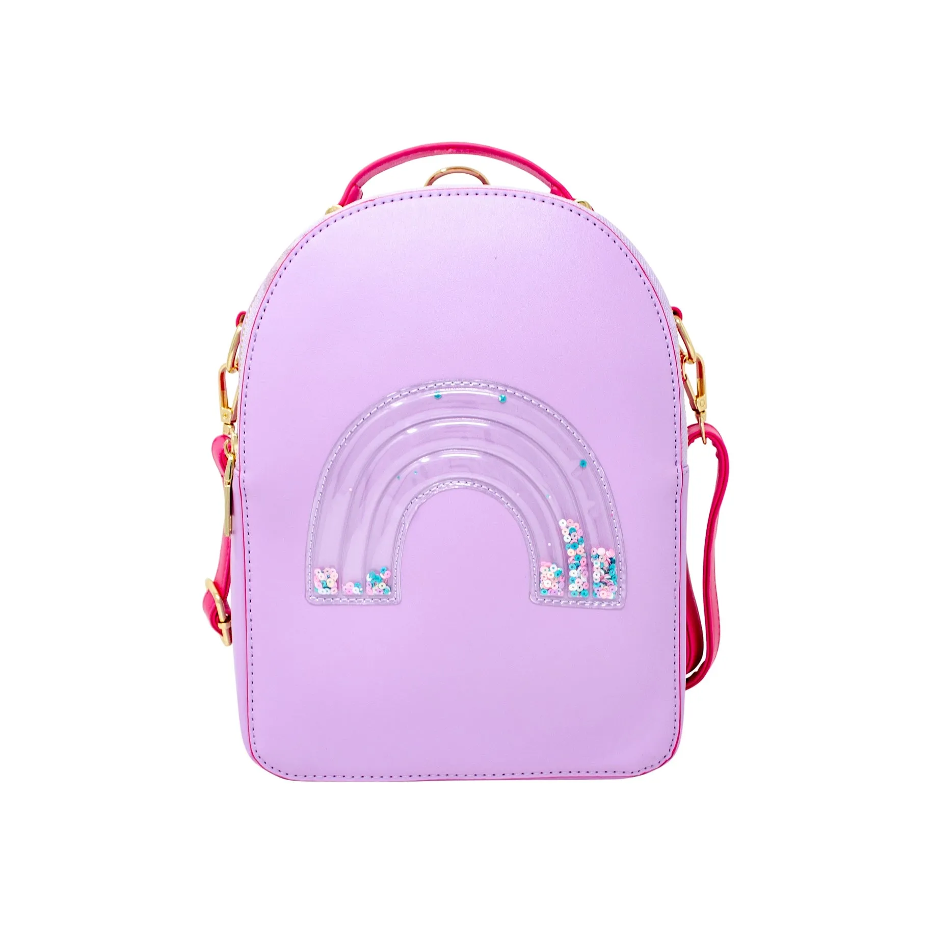 Zomi Gems Confetti Glitter Backpack - Purple Rainbow