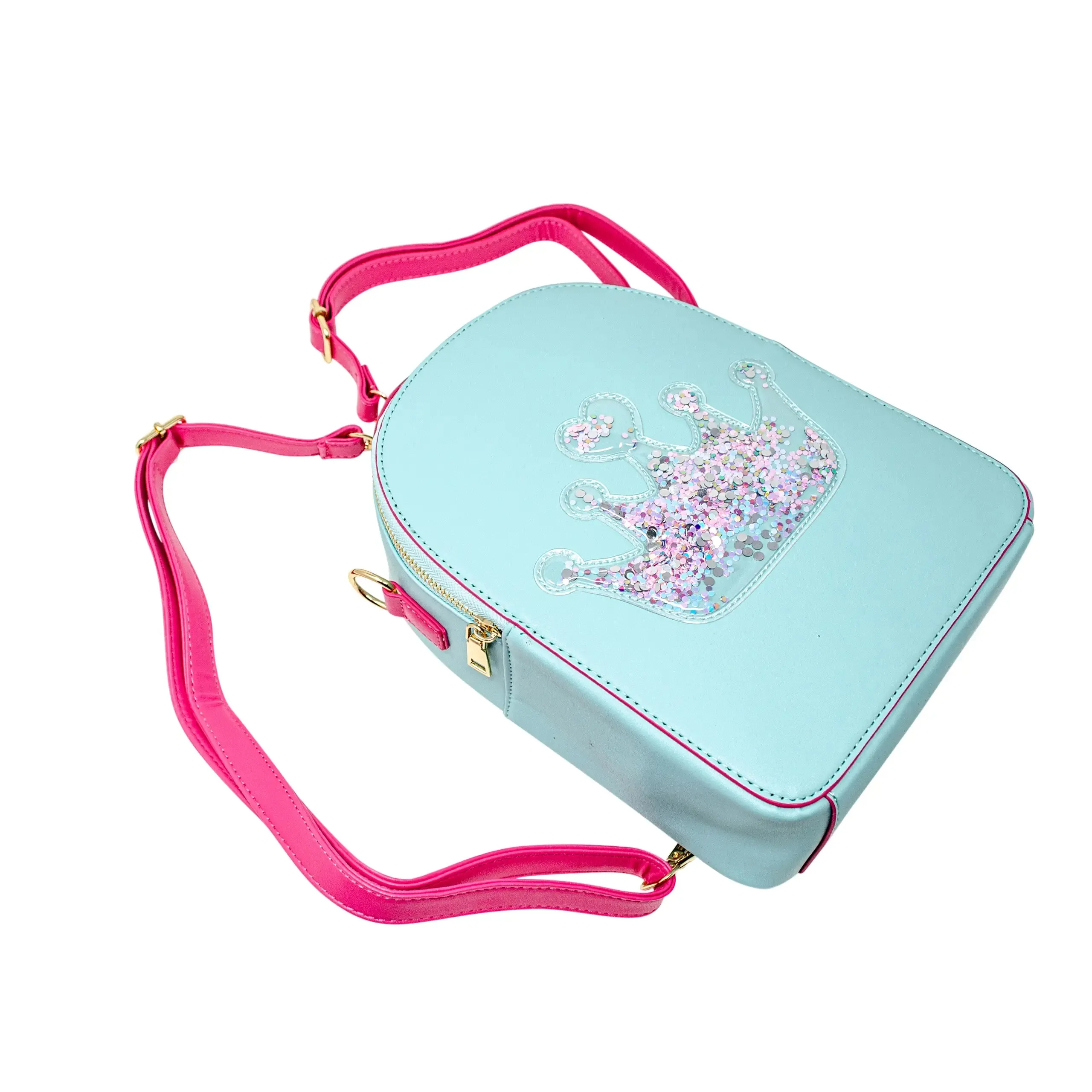 Zomi Gems Confetti Glitter Backpack - Teal Crown