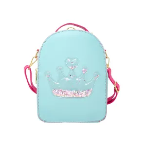 Zomi Gems Confetti Glitter Backpack - Teal Crown