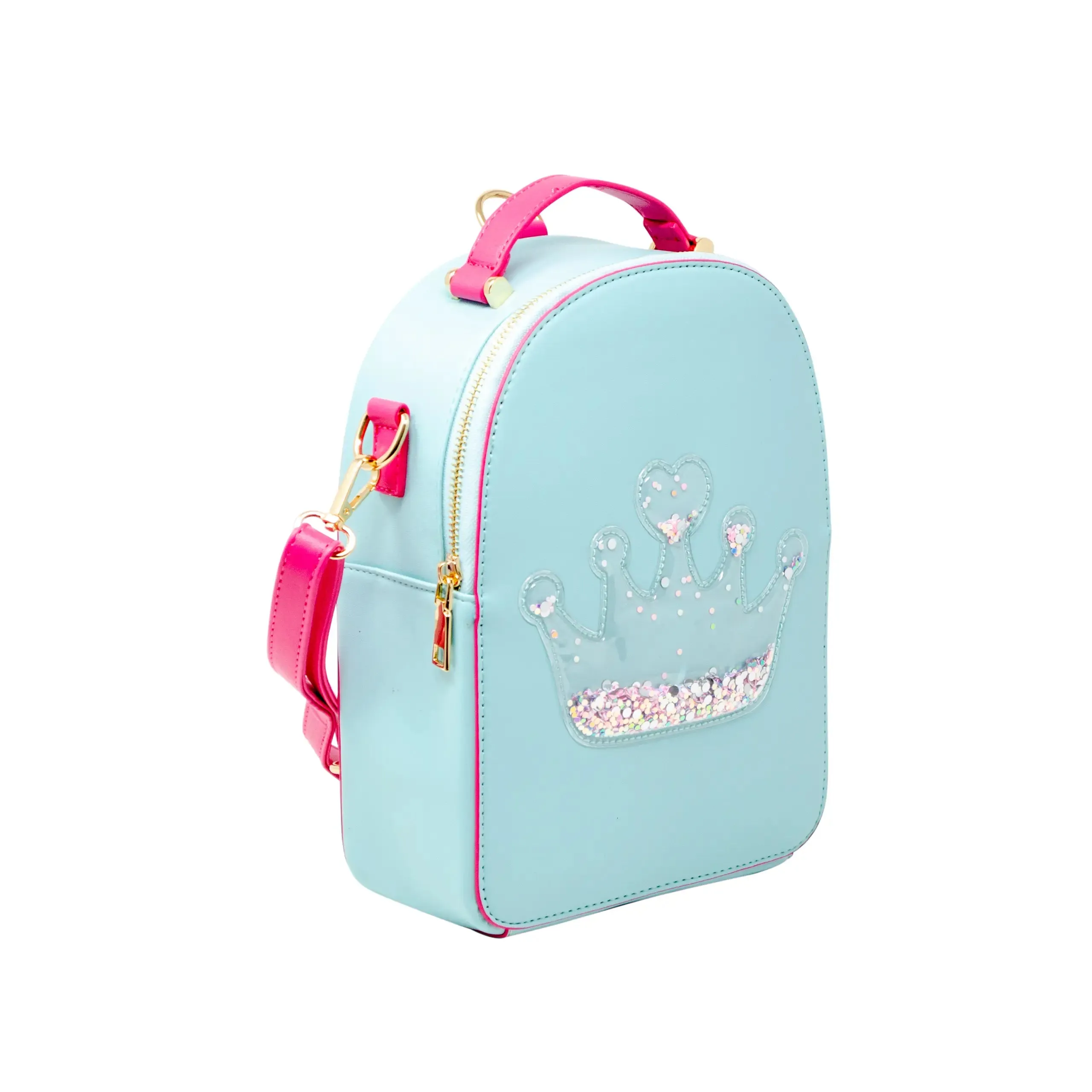 Zomi Gems Confetti Glitter Backpack - Teal Crown